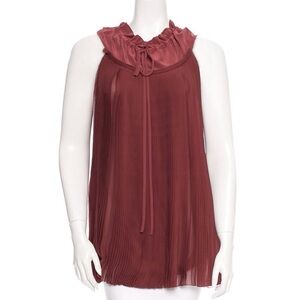 Vera Wang Rust Tunic Top with Ruffles